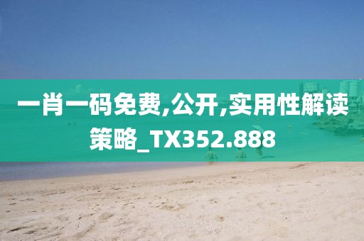 一肖一码免费,公开,实用性解读策略_TX352.888