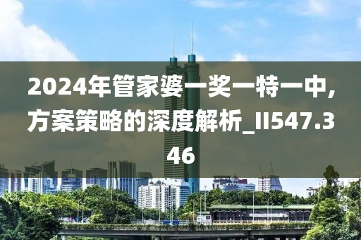 2024年管家婆一奖一特一中,方案策略的深度解析_II547.346