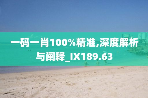一码一肖100%精准,深度解析与阐释_IX189.63