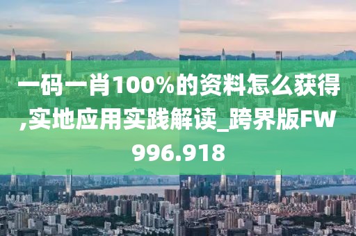 一码一肖100%的资料怎么获得,实地应用实践解读_跨界版FW996.918