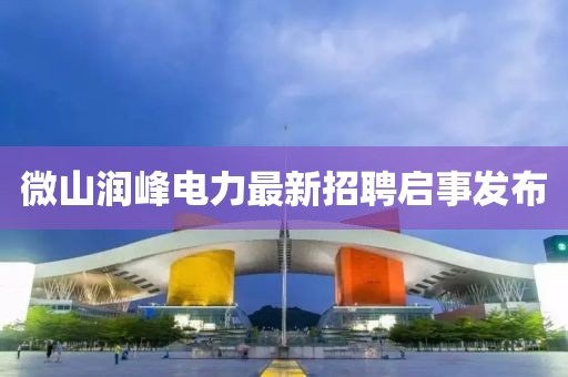 微山润峰电力最新招聘启事发布