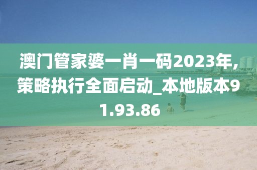 澳门管家婆一肖一码2023年,策略执行全面启动_本地版本91.93.86