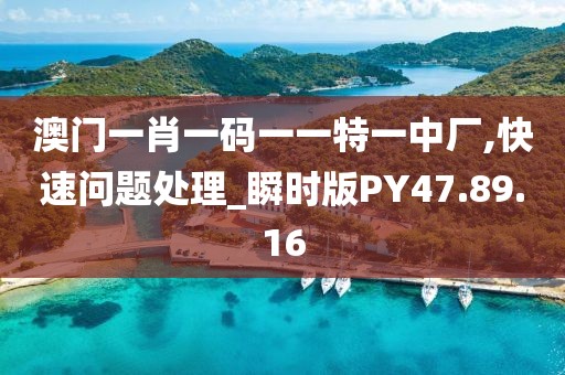澳门一肖一码一一特一中厂,快速问题处理_瞬时版PY47.89.16
