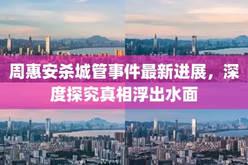 周惠安杀城管事件最新进展，深度探究真相浮出水面