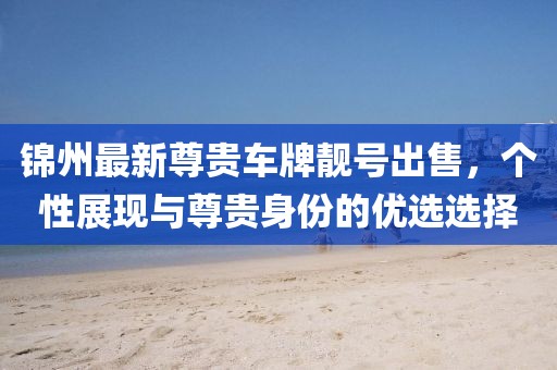 锦州最新尊贵车牌靓号出售，个性展现与尊贵身份的优选选择