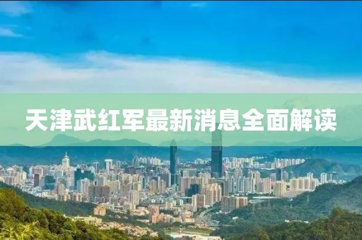 天津武红军最新消息全面解读