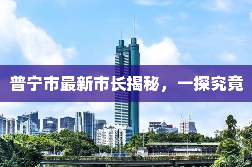 普宁市最新市长揭秘，一探究竟