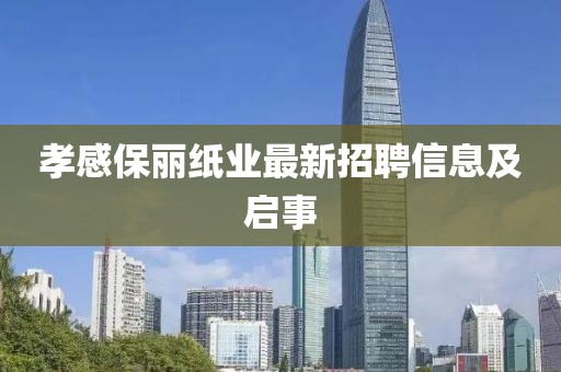 孝感保丽纸业最新招聘信息及启事