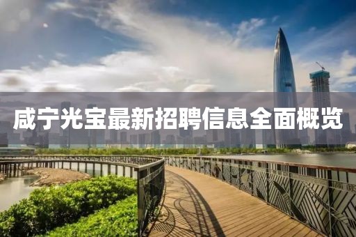 咸宁光宝最新招聘信息全面概览