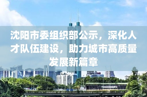 沈阳市委组织部公示，深化人才队伍建设，助力城市高质量发展新篇章