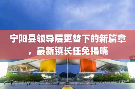 宁阳县领导层更替下的新篇章，最新镇长任免揭晓