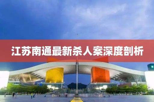江苏南通最新杀人案深度剖析