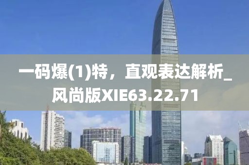 一码爆(1)特，直观表达解析_风尚版XIE63.22.71