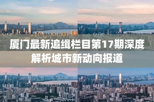 厦门最新追缉栏目第17期深度解析城市新动向报道