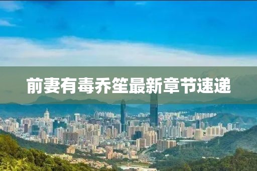 前妻有毒乔笙最新章节速递