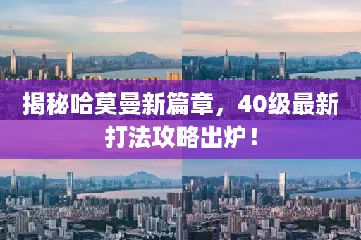 揭秘哈莫曼新篇章，40级最新打法攻略出炉！