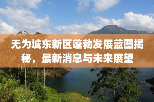 无为城东新区蓬勃发展蓝图揭秘，最新消息与未来展望