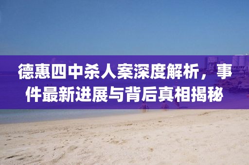 德惠四中杀人案深度解析，事件最新进展与背后真相揭秘