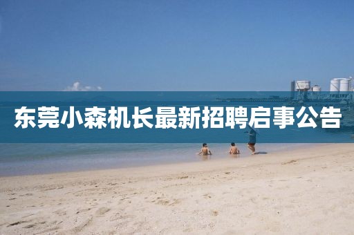 东莞小森机长最新招聘启事公告