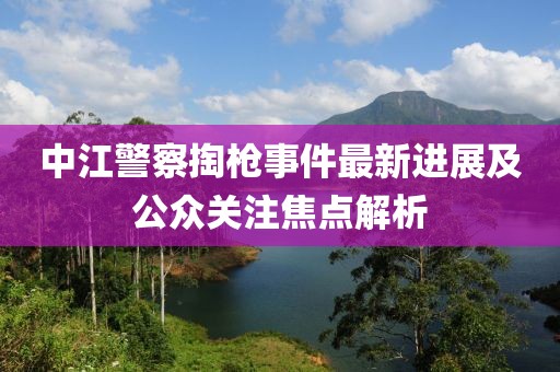 中江警察掏枪事件最新进展及公众关注焦点解析