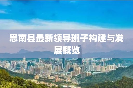 思南县最新领导班子构建与发展概览