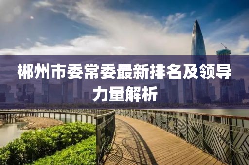 郴州市委常委最新排名及领导力量解析
