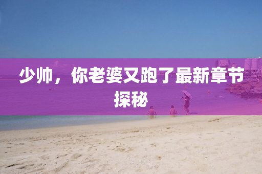 少帅，你老婆又跑了最新章节探秘