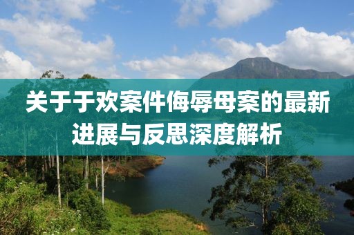 关于于欢案件侮辱母案的最新进展与反思深度解析