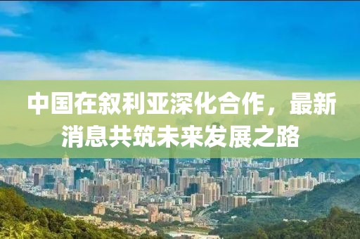 中国在叙利亚深化合作，最新消息共筑未来发展之路