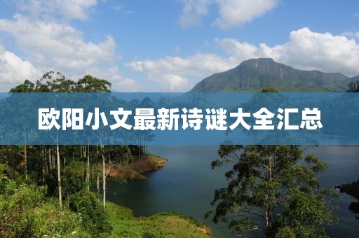 欧阳小文最新诗谜大全汇总