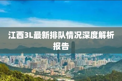 江西3L最新排队情况深度解析报告