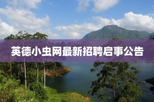 英德小虫网最新招聘启事公告