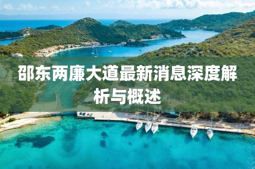 邵东两廉大道最新消息深度解析与概述