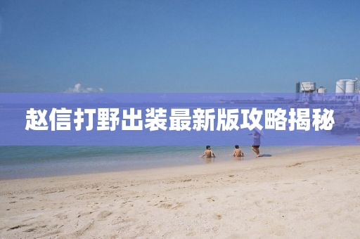 赵信打野出装最新版攻略揭秘