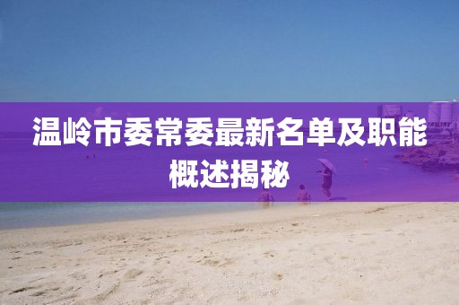 温岭市委常委最新名单及职能概述揭秘