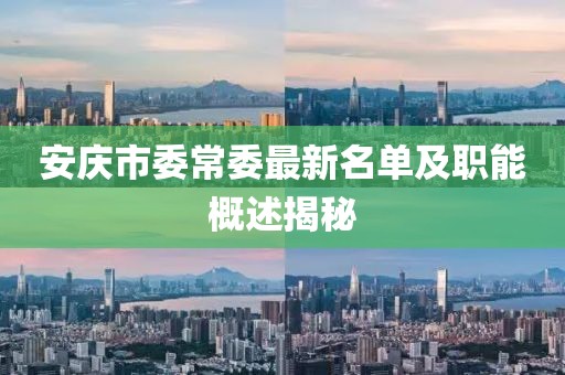 安庆市委常委最新名单及职能概述揭秘