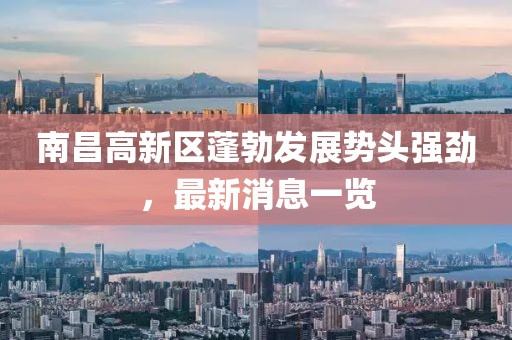 南昌高新区蓬勃发展势头强劲，最新消息一览