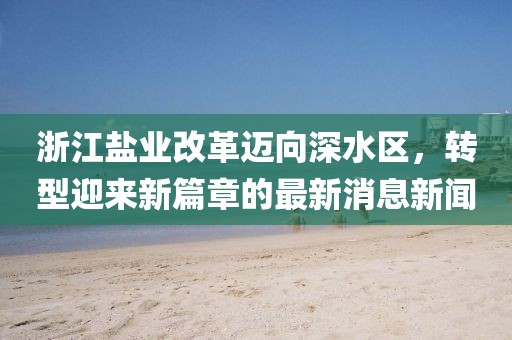 浙江盐业改革迈向深水区，转型迎来新篇章的最新消息新闻