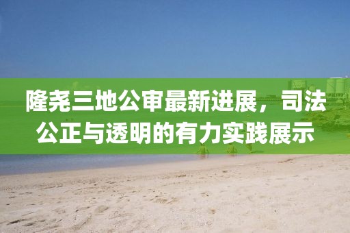 隆尧三地公审最新进展，司法公正与透明的有力实践展示