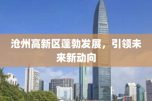 沧州高新区蓬勃发展，引领未来新动向