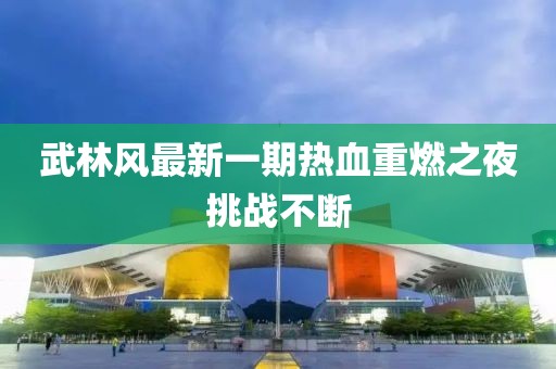 武林风最新一期热血重燃之夜挑战不断