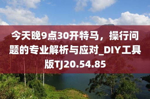 今天晚9点30开特马，操行问题的专业解析与应对_DIY工具版TJ20.54.85