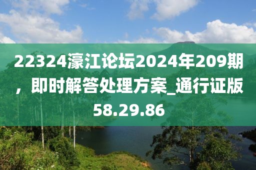 22324濠江论坛2024年209期，即时解答处理方案_通行证版58.29.86