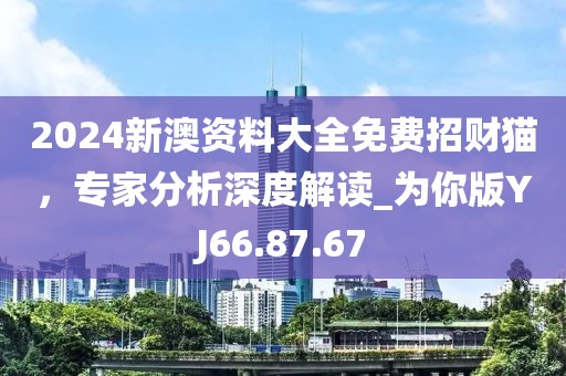 2024新澳资料大全免费招财猫，专家分析深度解读_为你版YJ66.87.67