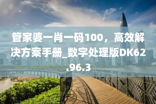 管家婆一肖一码100，高效解决方案手册_数字处理版DK62.96.3