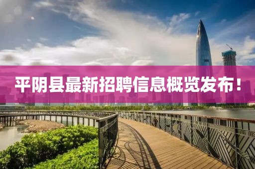 平阴县最新招聘信息概览发布！