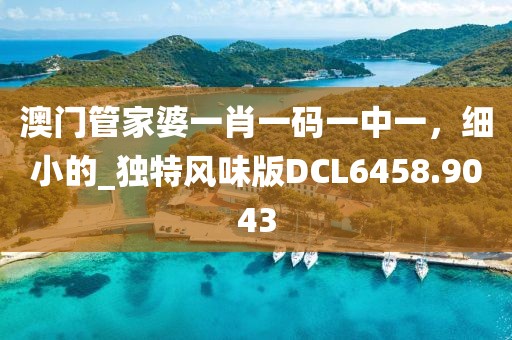 澳门管家婆一肖一码一中一，细小的_独特风味版DCL6458.9043