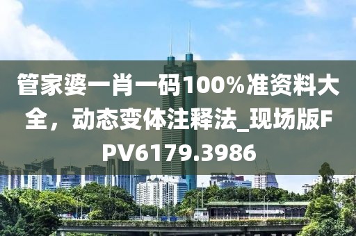 管家婆一肖一码100%准资料大全，动态变体注释法_现场版FPV6179.3986