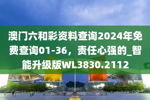 澳门六和彩资料查询2024年免费查询01-36，责任心强的_智能升级版WL3830.2112