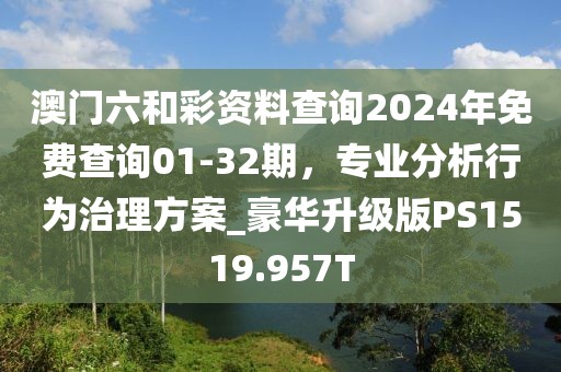 澳门六和彩资料查询2024年免费查询01-32期，专业分析行为治理方案_豪华升级版PS1519.957T